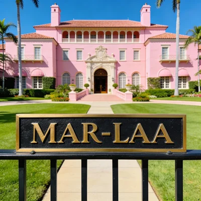 Exterior view of Mar-a-Lago in Palm Beach.