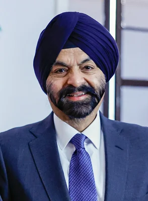 Portrait d'Ajay Banga, président de la Banque mondiale
