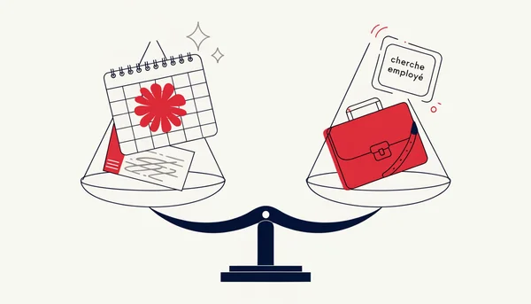 Editorial illustration of the dilemma: menstrual leave protection vs. hiring discrimination