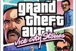 Visuel promotionnel composite de Grand Theft Auto: Vice City Stories avec des portraits stylisés de personnages et le logo du jeu