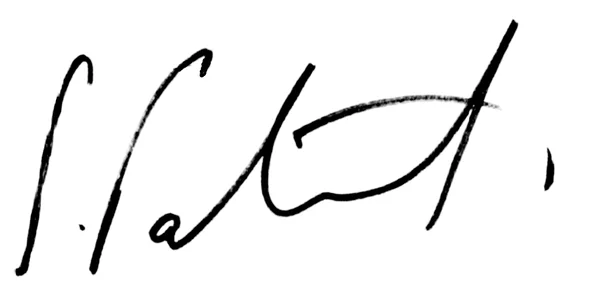 Signature manuscrite de Sabine Paturel, tracée à l'encre noire sur un fond blanc, provenant des archives de la Sacem.