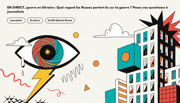 Illustration éditoriale sur EN DIRECT, guerre en Ukraine : Quel regard les Russes portent-ils sur la guerre ? Posez vos questions à notre journaliste