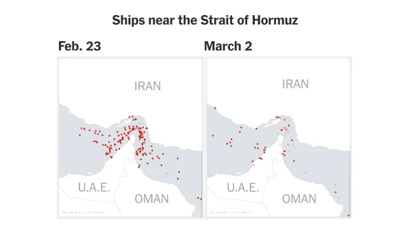 Carte interactive du détroit d'Ormuz montrant les routes critiques d'approvisionnement mondial en pétrole et en gaz menacées par le conflit avec l'Iran