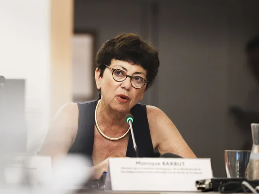 Monique Barbut, ministre de la Transition écologique, expliquant sa démission suite à l'adoption de la loi d'urgence agricole.