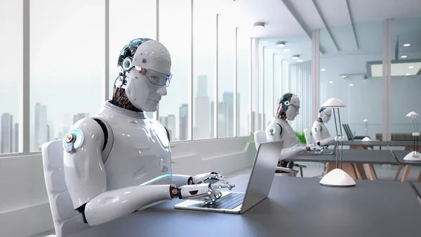 Graphique montrant que 76% des grandes entreprises prévoient de remplacer des travailleurs par l'intelligence artificielle, selon un sondage CFO Dive.