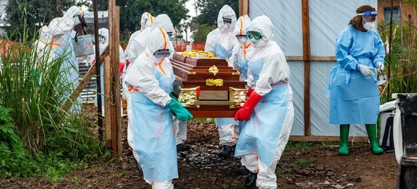 Illustration de l'article de l'ONU décrivant la gravité de l'épidémie d'Ebola, qualifiée de « gagnante » car elle tue une personne toutes les trente minutes.