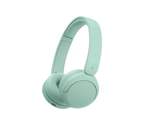 Casque sans fil Sony WHCH530 en couleur menthe, vue en studio sur fond blanc, représentant un autre modèle abordable.