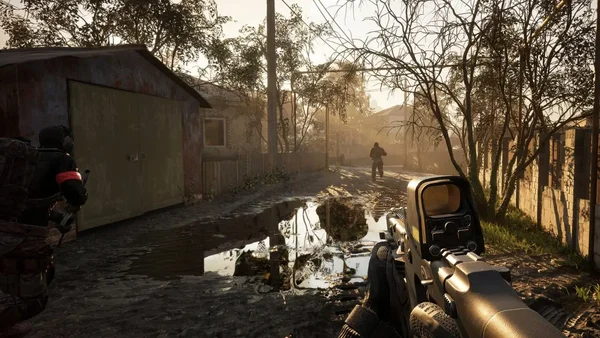 Une illustration ou capture d'écran du jeu tactique Wardogs, qui se positionne entre Arma et Battlefield.