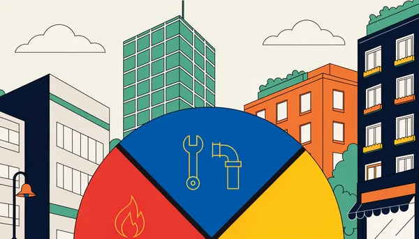 Schéma coloré représentant la composition du prix du gaz en France, avec une part prépondérante (en bleu) pour les coûts fixes de réseau et de distribution, par rapport à l'approvisionnement et aux taxes.