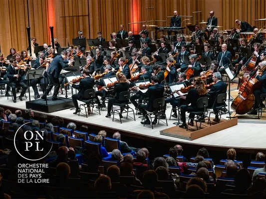 Image promotionnelle des concerts de l'Orchestre National des Pays de la Loire – ONPL à Angers, mettant en avant leur programmation sur destination-angers.com.