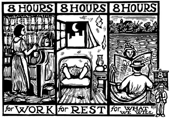 Impression artistique intitulée 'Eight Hours' évoquant le concept de huit heures de sommeil, issue d'une page de produit