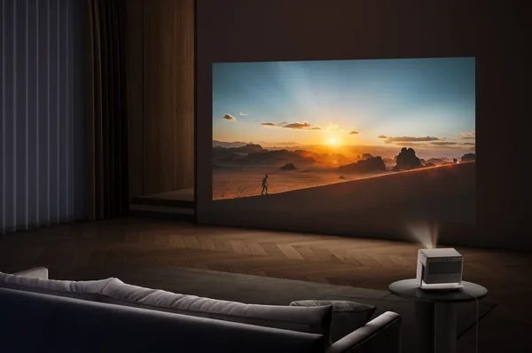 Visuel illustrant un vidéoprojecteur home cinéma 4K pour une expérience cinématographique immersive