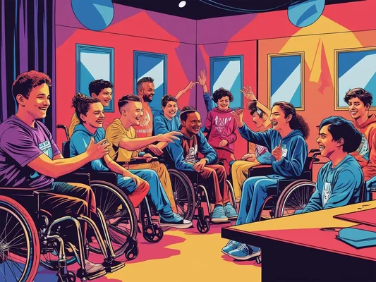 Atelier théâtre à l'IEM réunissant des jeunes en situation de handicap pour éveiller émotions et confiance