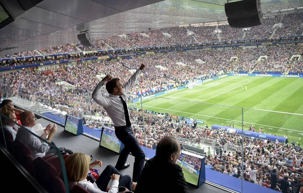 Emmanuel Macron en président supporter lors du sacre des Bleus champions du monde en 2018