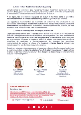 Aperçu du rapport du Sénat intitulé "Jeux vidéo : de la Game Boy aux filles dans le game, l'égalité en cours de chargement", consacré à l'égalité femmes-hommes dans le jeu vidéo.