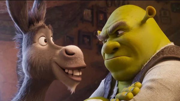 Shrek et l'Âne dans la bande-annonce de « Shrek 5 », avec un rendu graphique très réaliste.