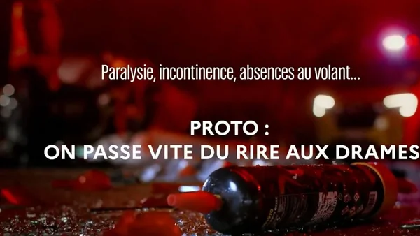 Capture ou visuel du clip choc de la Sécurité routière contre le protoxyde d'azote, réalisé dans le cadre de la campagne gouvernementale de sensibilisation.