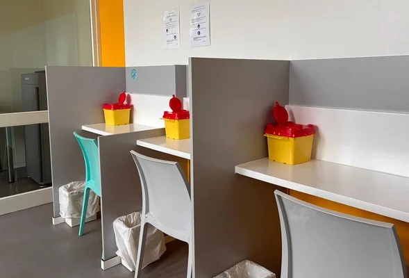 La salle de consommation à moindre risque de Strasbourg, appelée Halte soins addictions, à l'occasion de ses dix ans.