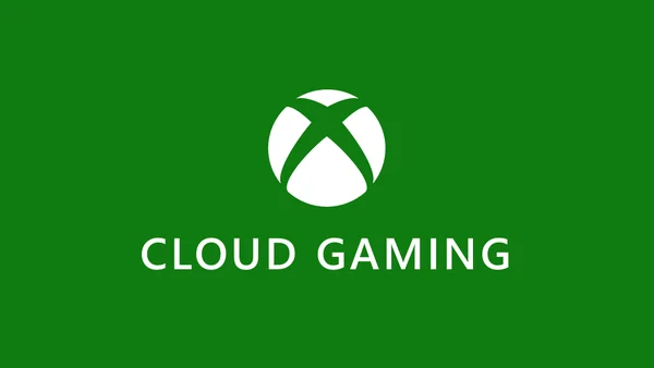 Logo Xbox Cloud Gaming : sphère Xbox blanche surmontant le texte « CLOUD GAMING » en lettres capitales blanches, sur un bandeau vert encadré de gris.