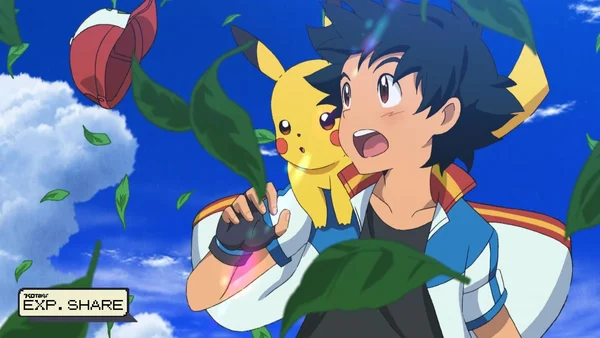 Image issue de la série animée Pokémon consacrée à Ash Ketchum et à Pikachu, à l’occasion de l’épisode final de leur histoire.
