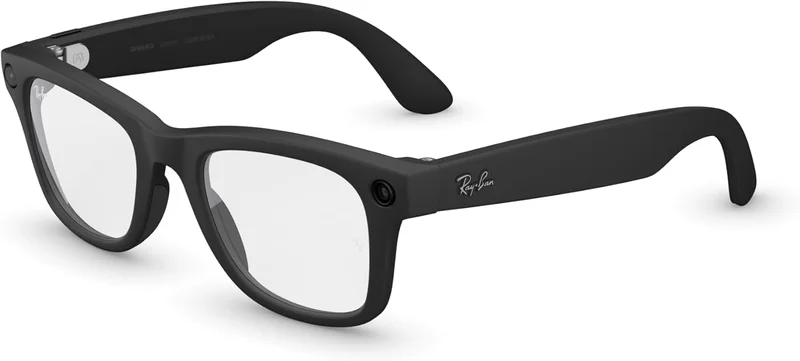 Ray-Ban Meta (Gen 2) Wayfarer Large Lunettes IA pour Homme et Femme — Caméra 12 MP, Vidéo 3K Ultra HD, Audio Open-Ear, Meta IA — Autonomie 2X — Noir Mat/Verres Transparents