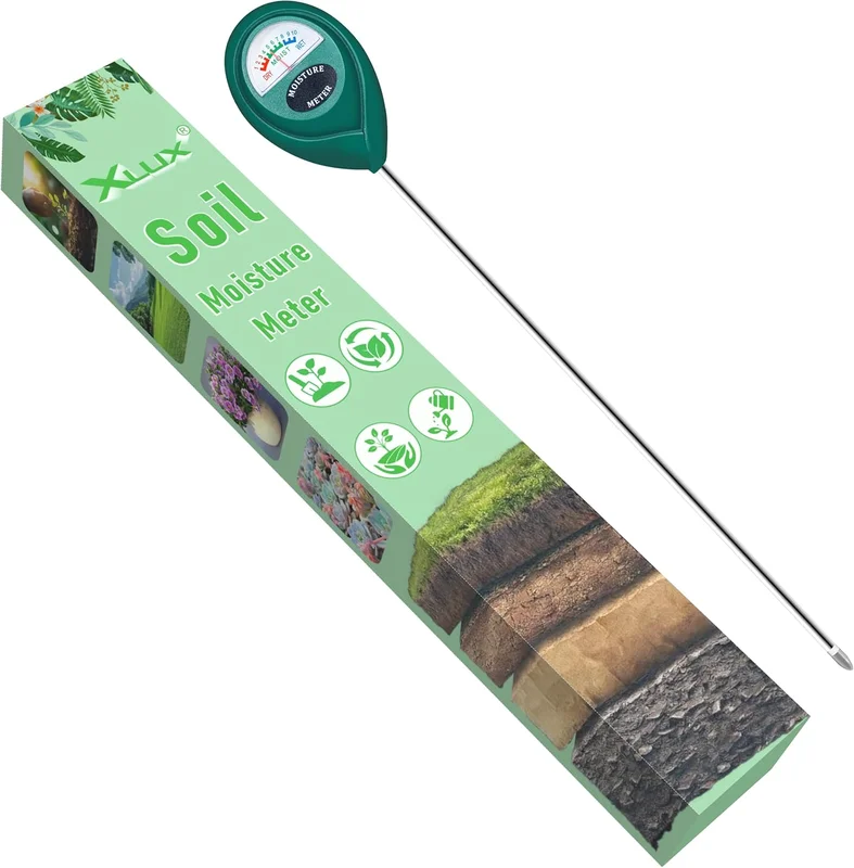 XLUX Capteur d’humidité pour plantes d'intérieur et d'extérieur, plantes en pot, fleurs, jardinage, agriculture - Humidimètre pour sol - Sonde longue pour utilisation profonde