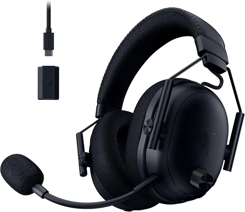 Razer BlackShark V3 Pro - Wireless ANC Headset for Esports - Active Cancellation - 50mm Speakers - Removable HyperClear Mic - Wireless 2.4GHz & Bluetooth - FPS - PC/Mac | Black