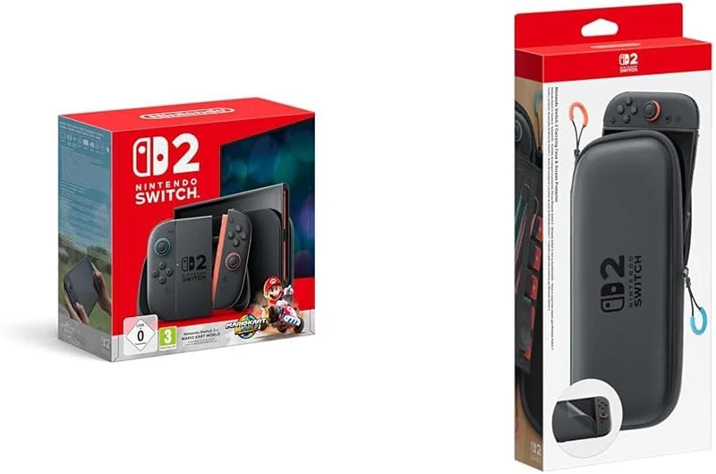 Nintendo Switch 2 Mario Kart World + Pochette de transport et protection d’écran Switch 2