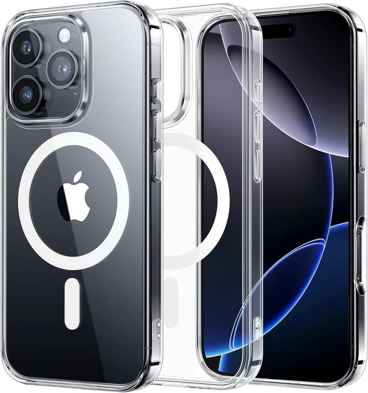 NIMASO iPhone 16 Pro Max Case Clear 6.9 Inch, Compatible with MagSafe, Military Grade Shockproof Protection, Anti-Yellowing, Magnetic Case for iPhone 16 Pro Max, Transparent