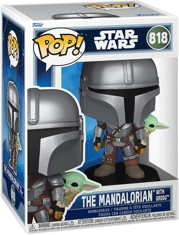 Funko Pop! Star Wars: The Mandalorian and Grogu - The Mandalorian with Grogu - Figurine en Vinyle de Collection - Idée Cadeau - Produit Officiel - Jouets pour Enfants et Adultes