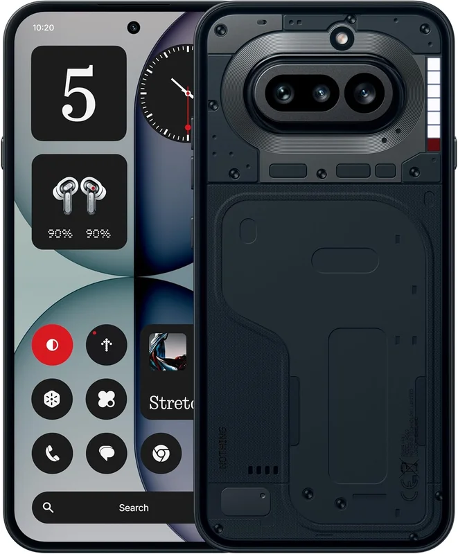 Nothing Phone (4a) - Triple Caméra 50MP, Ultra Zoom 70x, Smartphone Transparent, Batterie Longue Durée, Charge Rapide 50W, AMOLED 120Hz, Glyph Bar, 8GB+256GB - Noir