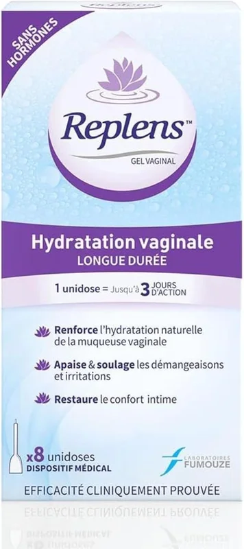 REPLENS - Vaginal Moisturizing Gel for Intimate Dryness, Fragrance and Hormone Free, Pack of 8 Unidoses
