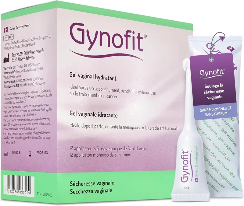 Gynofit Vaginal Gel Moisturizing Vaginal Dryness Relief, Vaginal Flora Enhancement for Ease, Comfort, Hormone Free and Fragrance Free Vaginal Gel (12 Pcs)