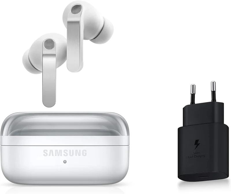 Samsung Galaxy Buds4 Pro, Écouteurs Bluetooth sans Fil, Son Hi-FI de qualité Studio, Double Haut-Parleur, Appels Ultra clairs, Audio 360, Réduction de Bruit Adaptative, Chargeur Secteur Inclus, Blanc