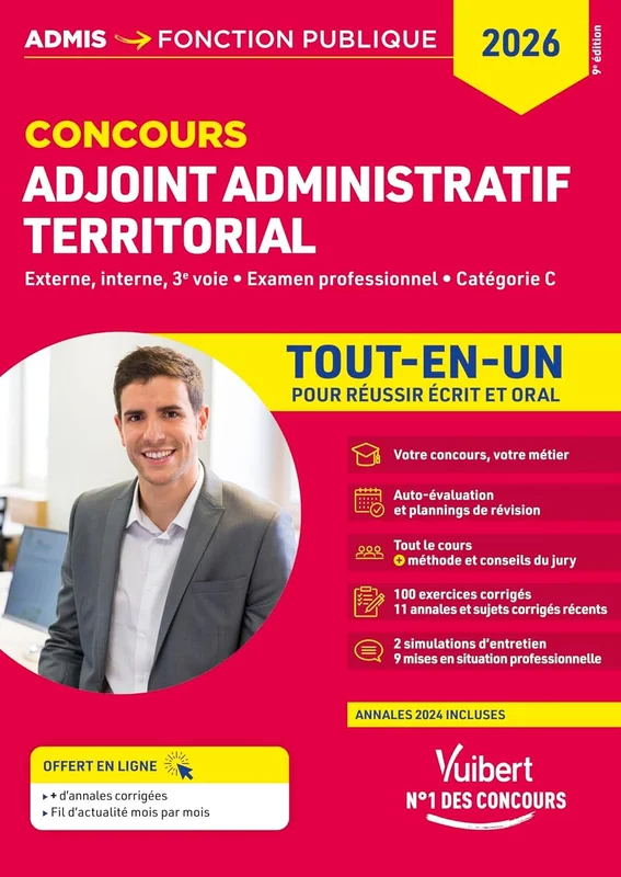 Concours Adjoint administratif territorial - Catégorie C - Tout-en-un: Concours externe, interne, 3e voie, examen professionnel 2026      Paperback – Big Book, 14 Aug. 2025