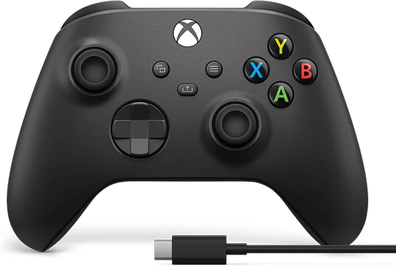 Xbox Manette de jeu sans fil câble USB-C® (2025) - Noir carbone - Jouez sur, Windows, Android, iOS, FireTV Sticks, Smart TV, casques VR