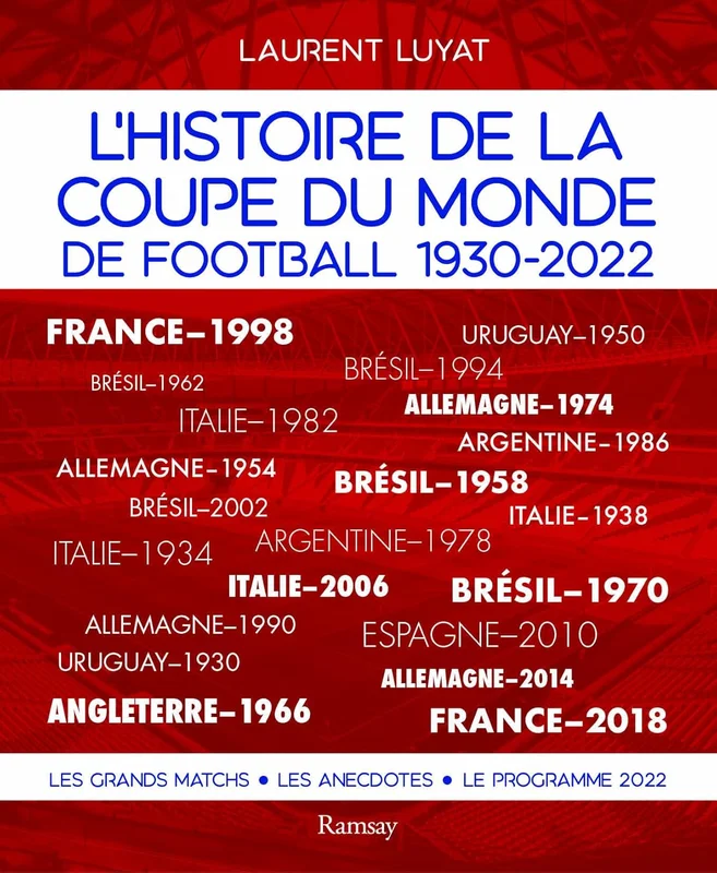 L'histoire de la coupe du monde de football 1930-2022: Les grands matchs, les anecdotes, le programme 2022