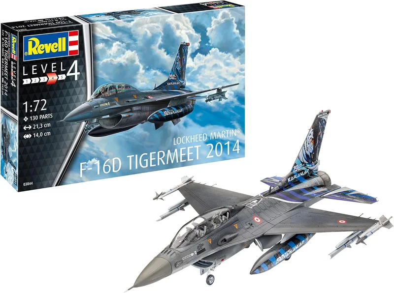 Revell -F-16D Tigermeet 2014, 1:72, 21.3 cm Model Airplane, 03844, Multicolour