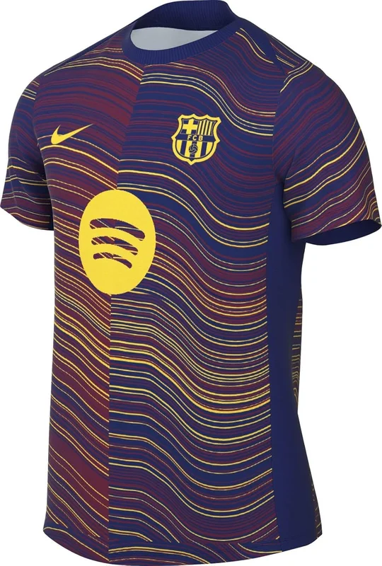 Nike FC Barcelona Academy Pro Domicile Haut de Foot À Manches Courtes D'avant-Match Nike Dri-fit pour Homme T-Shirt pré-Match Homme