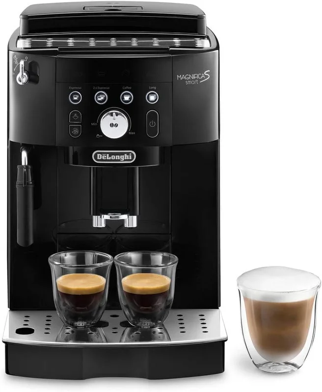 De'Longhi Magnifica S Smart Coffee Bean Machine ECAM230.13.B, Espresso and Cappuccino Machine, 1.8L, 1450W, Black [Amazon Exclusive] | Coffee Bean Machine, Manual Milk Frother, Espresso and Cappuccino, 2 Cup Function, Button Controls, ECAM230.13.B