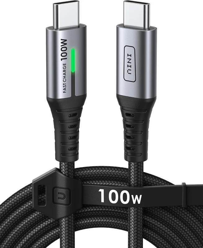Câble USB Type-C, INIU [2 m] 100 W PD 5 A câble USB C QC 4.0 en nylon de charge rapide type C vers USB C Compatibles avec Samsung S21 S20 Note iPad MacBook Pro Huawei Xiaomi Switch ECC