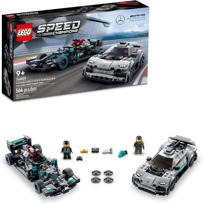 Lego Speed Champions Mercedes-AMG F1 W12 E Performance & Mercedes-AMG Project One 76909 Building Kit; for Ages 9+ (564 Pieces)
