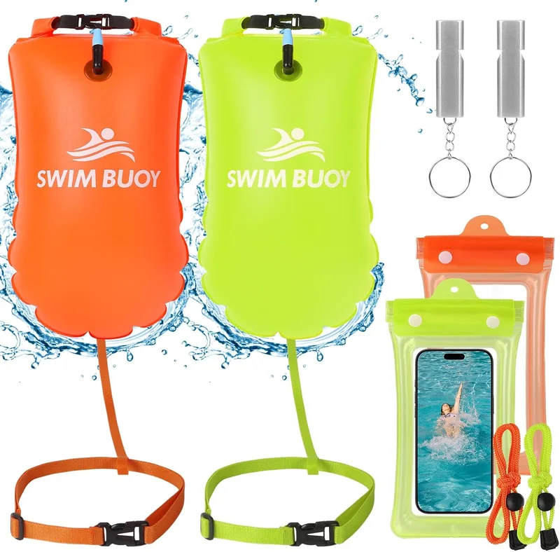 JONRRYIN 28L Swimming Buoy Waterproof Floating Bag Inflatable Safety Device for Open Water Swimming Ideal for Triathlon Surfers