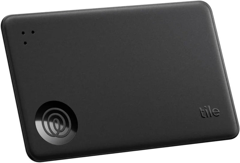 Life360 Tile Slim - Détecteur de Portefeuille, Tracker Bluetooth et localisateur d'objets pour étiquette de Bagage, Passeport et Autres. Compatible avec iOS & Android. Lot de 1 (Noir)
