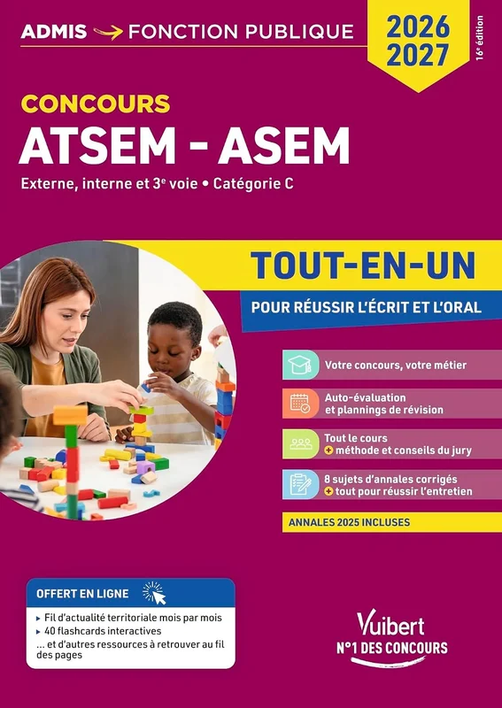 Concours ATSEM et ASEM 2026-2027 - Tout-en-un: Externe, interne et 3e voie - Catégorie C