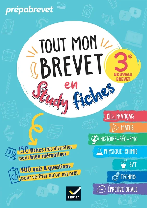 Tout mon brevet 2027 en studyfiches - 3e (toutes les matières): fiches visuelles & quiz pour réviser son brevet facilement