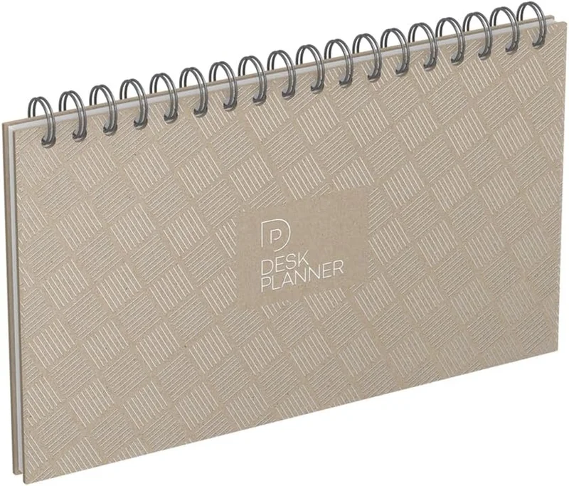 LECAS Agenda Civil Desk Planner Perpétuel Semainier Format 24x14cm Reliure Intégrale Couverture Carton