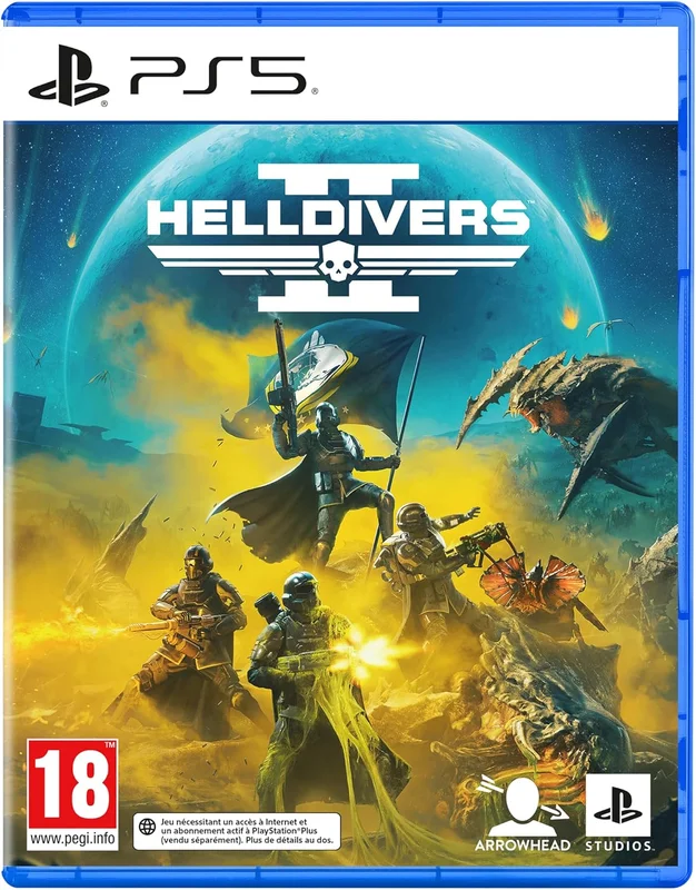 Sony, Helldivers II pour PlayStation 5, Jeu de Tir Coopératif en Ligne, Avec Retour Haptique, Édition Standard, Version Physique avec CD, En Français, 1 à 4 Joueurs, PEGI 18