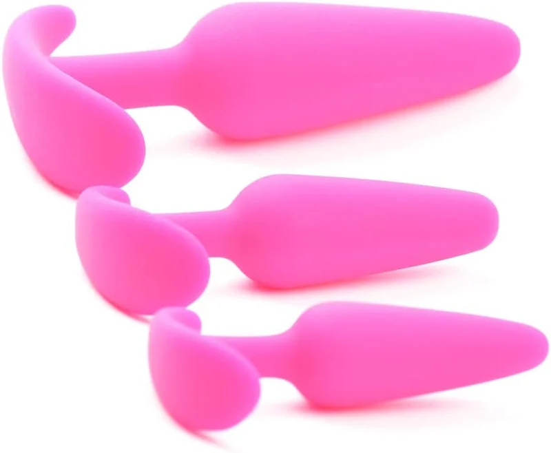 BeHorny Set of Three Premium Silicone Butt Plugs Pink