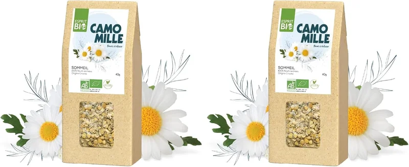Esprit Bio - Camomille A Infuser Bio - 40g - Vrac - Favorise La Détente (Lot de 2)